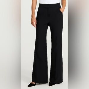NWT Express Editor Studio High Waisted Twill Flare Trouser, Black, 4 Short